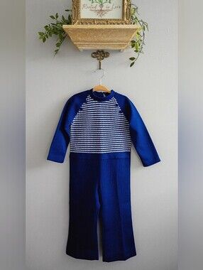 Vintage Blue Kids Jumpsuit